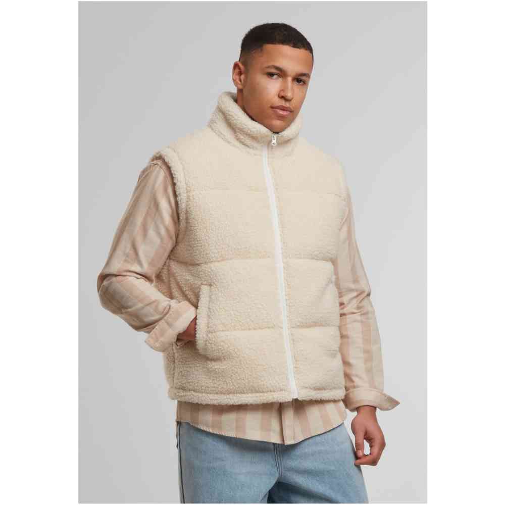 Urban Classics - Basic Teddy Puffer Mouwloos jacket - Creme